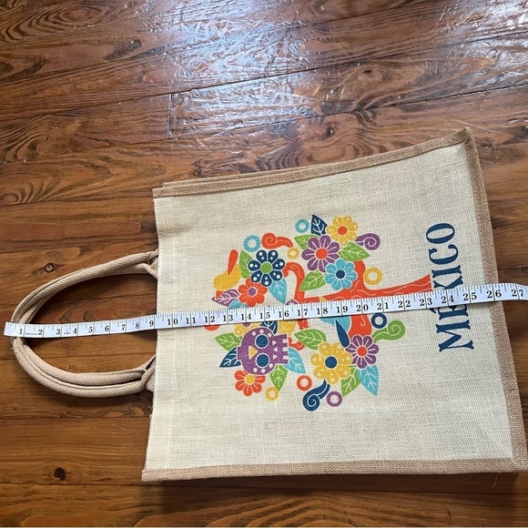 Mexico Jute Tote Bag‎ – Colorful Otomi-Inspired Tree Design - Picture 15 of 15